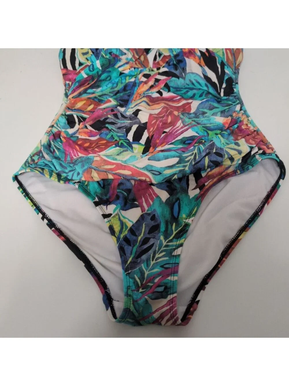 Lauren Ralph Lauren Rainforest Halter Swimsuit Womens Size 12 Tropical Stretch